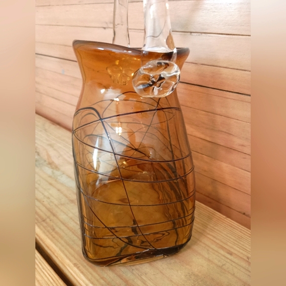 Murano hand blown glass bag with handles thread art design Venice Italy - Picture 3 of 7